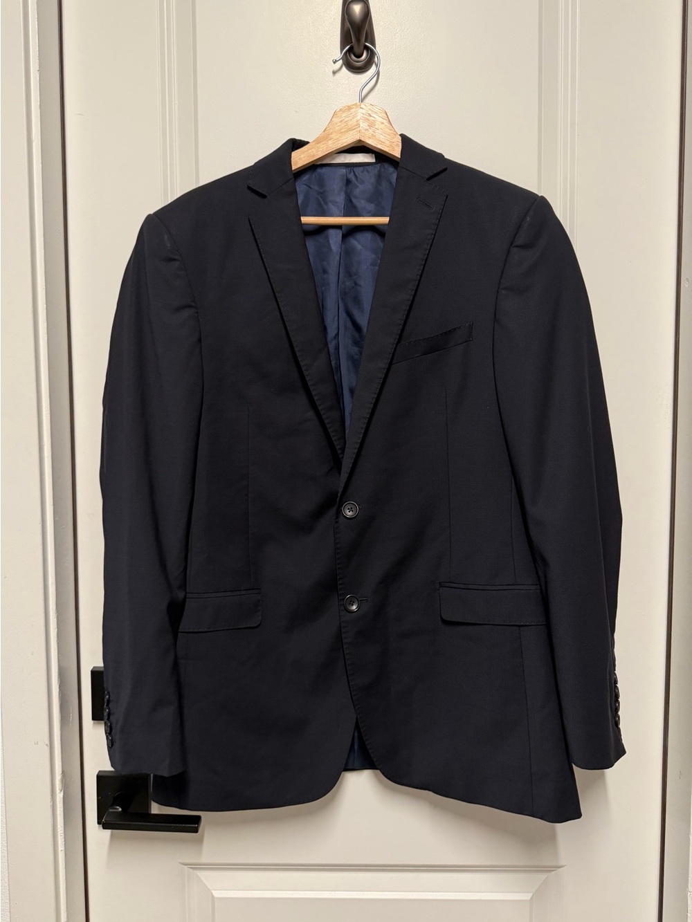 Moss 1851 Tailored Fit Navy Blazer Sport Coat Men’s Formal Suit Jacket 18” P2P